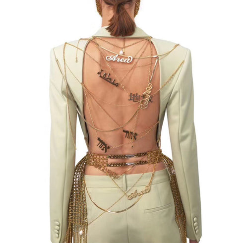 Sexy big backless chain blazer - ROUTINE FASHION
